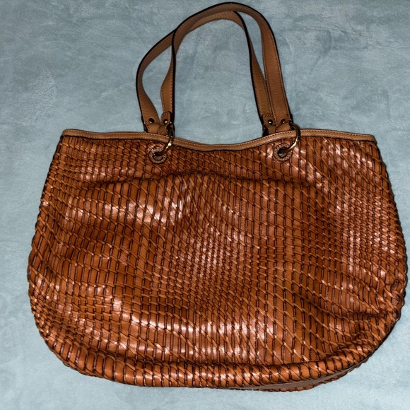 🥃COLE HAAN🥃WOVEN WHISKEY LEATHER SHOULDER BAG 🥃🥃🥃🥃🥃🥃 - Picture 13 of 13